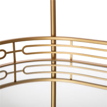 Load image into Gallery viewer, 30.75"H 2-Tier Gold Deluxe Metal Oval Mirrored Bar Cart