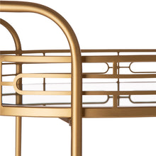 Load image into Gallery viewer, 30.75"H 2-Tier Gold Deluxe Metal Oval Mirrored Bar Cart