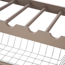 Load image into Gallery viewer, 33.90"H Warm Gray Rolling Kitchen Island with Marble Top