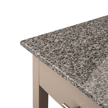 Load image into Gallery viewer, 33.90"H Warm Gray Rolling Kitchen Island with Marble Top