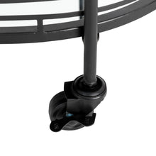 Load image into Gallery viewer, 30.75"H Black Deluxe 2-Tier Metal Oval Mirrored Bar Cart