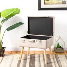 Load image into Gallery viewer, 19.69"L Morandi Light Grey Leathaire Upholstered Storage Stool