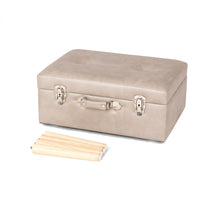 Load image into Gallery viewer, 19.69"L Morandi Light Grey Leathaire Upholstered Storage Stool