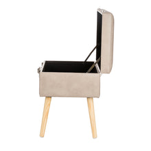 Load image into Gallery viewer, 19.69"L Morandi Light Grey Leathaire Upholstered Storage Stool