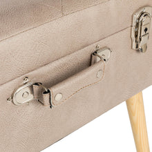 Load image into Gallery viewer, 19.69"L Morandi Light Grey Leathaire Upholstered Storage Stool
