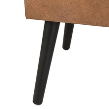 Load image into Gallery viewer, 19.69"L Whiskey Brown Leathaire Upholstered Storage Stool