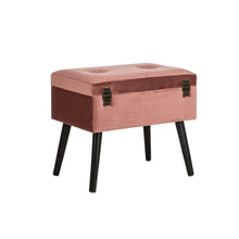 Load image into Gallery viewer, 19.69"L Pink Clay Velvet Upholstered Storage Stool