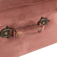 Load image into Gallery viewer, 19.69"L Pink Clay Velvet Upholstered Storage Stool