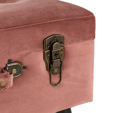 Load image into Gallery viewer, 19.69"L Pink Clay Velvet Upholstered Storage Stool