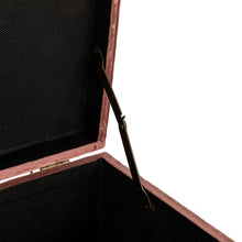 Load image into Gallery viewer, 19.69"L Pink Clay Velvet Upholstered Storage Stool