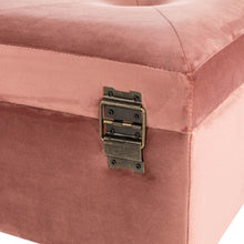 Load image into Gallery viewer, 19.69"L Pink Clay Velvet Upholstered Storage Stool