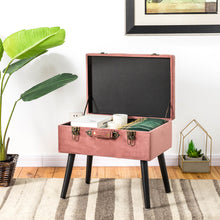 Load image into Gallery viewer, 19.69"L Pink Clay Velvet Upholstered Storage Stool