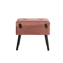 Load image into Gallery viewer, 19.69"L Pink Clay Velvet Upholstered Storage Stool