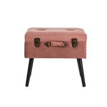 Load image into Gallery viewer, 19.69"L Pink Clay Velvet Upholstered Storage Stool