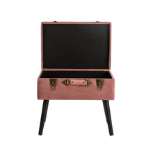 Load image into Gallery viewer, 19.69"L Pink Clay Velvet Upholstered Storage Stool