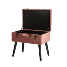 Load image into Gallery viewer, 19.69"L Pink Clay Velvet Upholstered Storage Stool