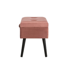 Load image into Gallery viewer, 19.69"L Pink Clay Velvet Upholstered Storage Stool