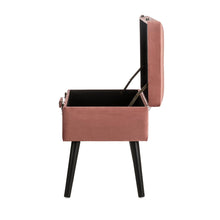 Load image into Gallery viewer, 19.69"L Pink Clay Velvet Upholstered Storage Stool