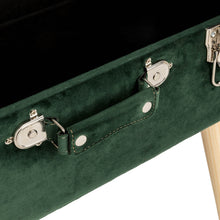 Load image into Gallery viewer, 19.69"L Hunter Green Velvet Upholstered Storage Stool