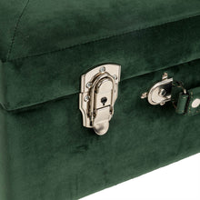 Load image into Gallery viewer, 19.69"L Hunter Green Velvet Upholstered Storage Stool