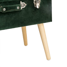 Load image into Gallery viewer, 19.69"L Hunter Green Velvet Upholstered Storage Stool