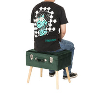 Load image into Gallery viewer, 19.69"L Hunter Green Velvet Upholstered Storage Stool
