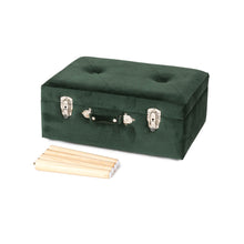 Load image into Gallery viewer, 19.69"L Hunter Green Velvet Upholstered Storage Stool