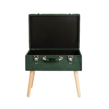 Load image into Gallery viewer, 19.69"L Hunter Green Velvet Upholstered Storage Stool