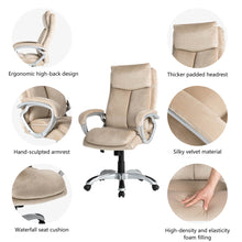 Load image into Gallery viewer, Velvet Gaslift Adjustable High-Back Swivel Office Chair