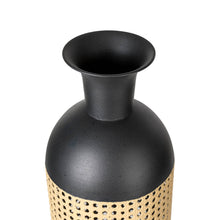 Load image into Gallery viewer, Boho Decorative Gold/Black Floor Metal Vase, Set of 2