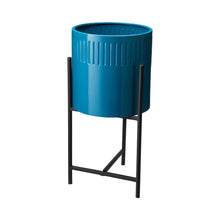 Load image into Gallery viewer, Modern Glossy Blue Metal Plant Stands, Set of 3