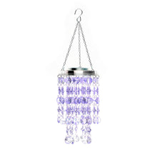 Load image into Gallery viewer, 18.75"H Solar Lighted Transparent Acrylic Jewel Beaded Wind Chime or Chandelier Hanging Décor