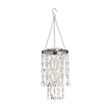 Load image into Gallery viewer, 18.75"H Solar Lighted Transparent Acrylic Jewel Beaded Wind Chime or Chandelier Hanging Décor