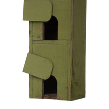 Load image into Gallery viewer, 18"H Green Distressed Solid Wood Window Shutters Birdhouse