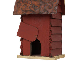 Load image into Gallery viewer, 12"H Red Distressed Solid Wood Cottage Birdhouse
