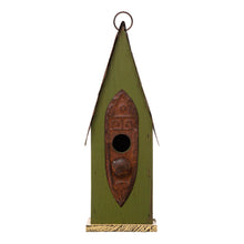 Load image into Gallery viewer, 13.25"H Green Distressed Solid Wood Birdhouse