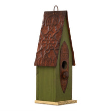 Load image into Gallery viewer, 13.25"H Green Distressed Solid Wood Birdhouse