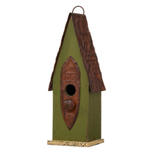 Load image into Gallery viewer, 13.25"H Green Distressed Solid Wood Birdhouse