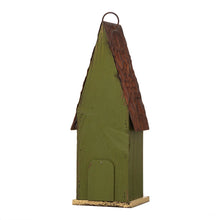 Load image into Gallery viewer, 13.25"H Green Distressed Solid Wood Birdhouse