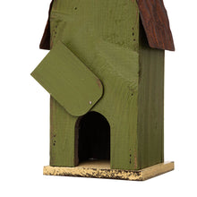 Load image into Gallery viewer, 13.25"H Green Distressed Solid Wood Birdhouse