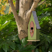 Load image into Gallery viewer, 13.25"H Green Distressed Solid Wood Birdhouse