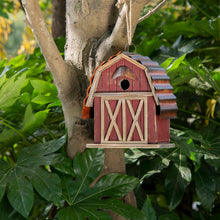 Load image into Gallery viewer, 10.25"H Rustic Solid Wood Barn Birdhouse