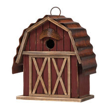 Load image into Gallery viewer, 10.25"H Rustic Solid Wood Barn Birdhouse