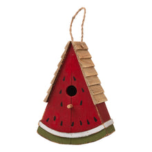 Load image into Gallery viewer, 11"H Distressed Solid Wood Watermelon Birdhouse