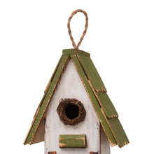 Load image into Gallery viewer, 10.75"H Wood Green Roof Garden Birdhouse