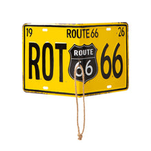 Load image into Gallery viewer, 10.75"L Wood/Metal Light Blue Birdhouse with Licence Plate Roof