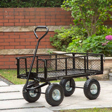 Load image into Gallery viewer, Heavy Duty Black Steel Utility Garden Cart, 550 lbs Weight Capacity
