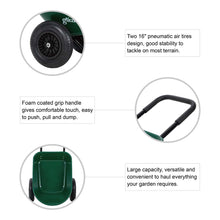 Load image into Gallery viewer, 5-cu ft Green Steel Framed Plastic Garden Dual-Wheel Utility Dump Cart