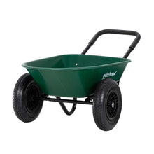 Load image into Gallery viewer, 5-cu ft Green Steel Framed Plastic Garden Dual-Wheel Utility Dump Cart