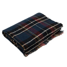 Load image into Gallery viewer, Unisex Oversized Gray, White and Beige Plaid Reversible Scarf with Fringes